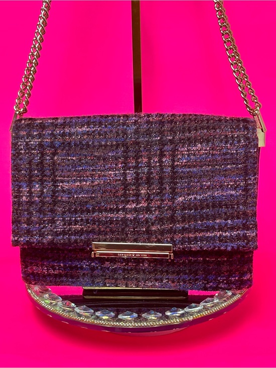 kate spade Handbags - Kate Spade Emerson Place Lenia Purple Tweed Chain Shoulder Bag Approx. 10 x 7.